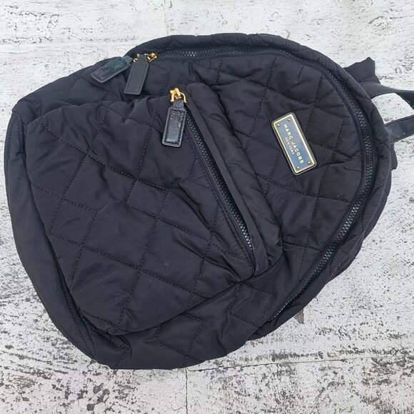 Marc Jacobs Handbags - Marc Jacobs New York Backpack Bag Black Quilted Nylon Bag Medium Bag